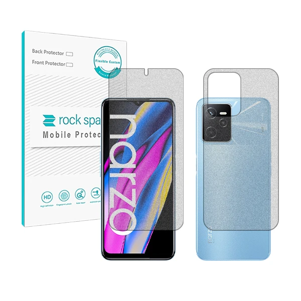 محافظ صفحه نمایش مات راک اسپیس مدل HyMTT مناسب برای گوشی موبایل ریلمی Narzo 50A Prime به همراه محافظ پشت گوشی