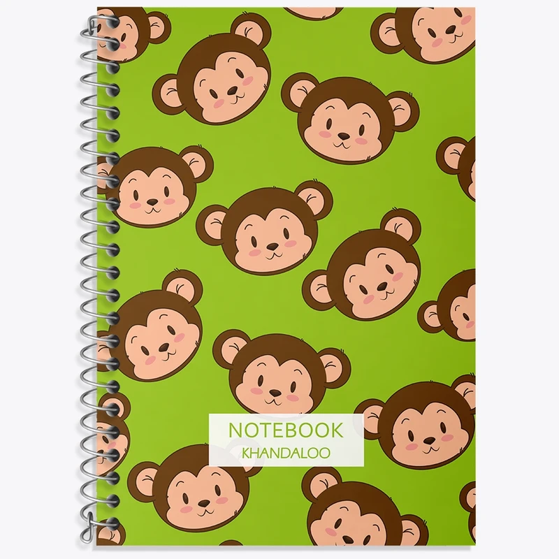 دفتر زبان 50 برگ خندالو مدل دو خط طرح پترن میمون کد N82