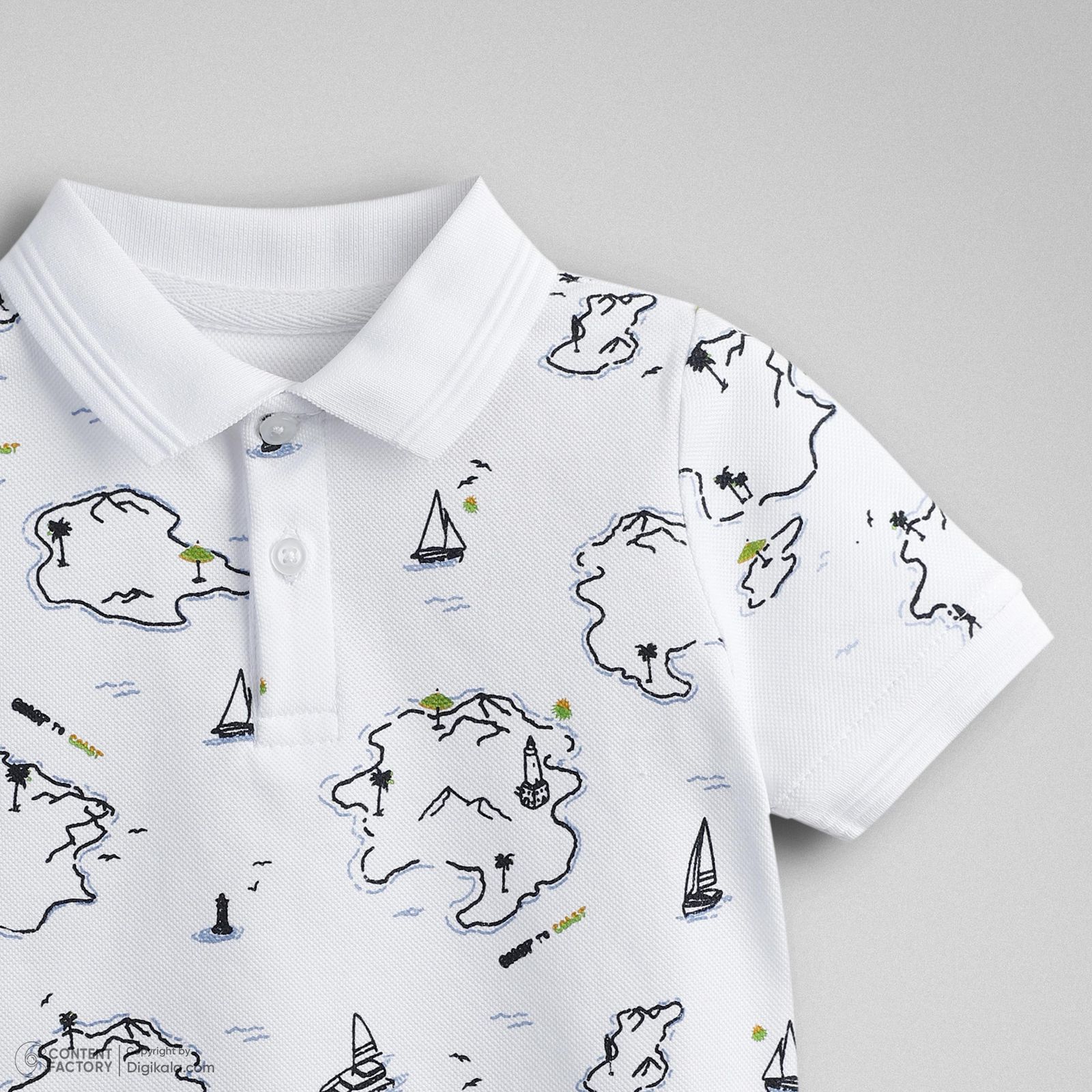 ست پولوشرت آستین کوتاه و شلوارک پسرانه وان بای وان مدل رهام -  - 4