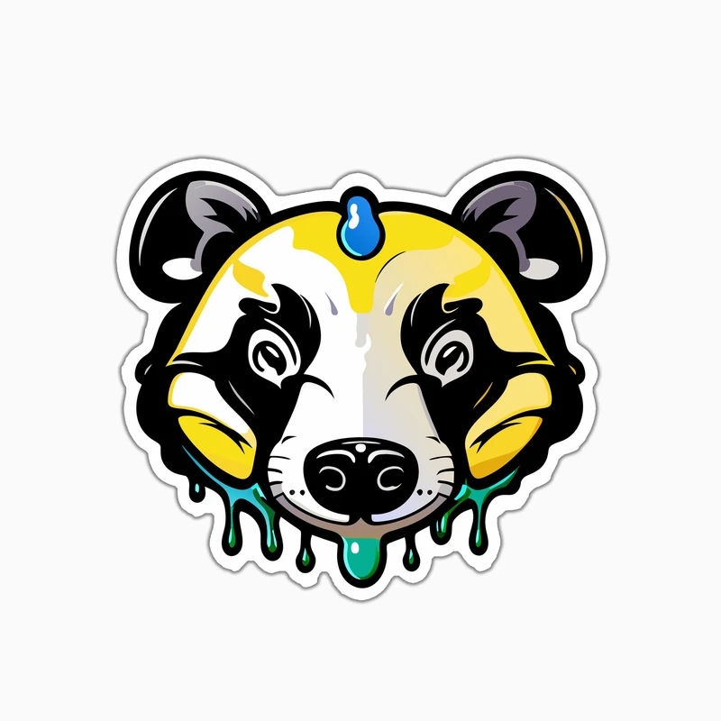 استیکر لپ تاپ و موبایل بووم طرح خرس مدل Street Art کد KM50