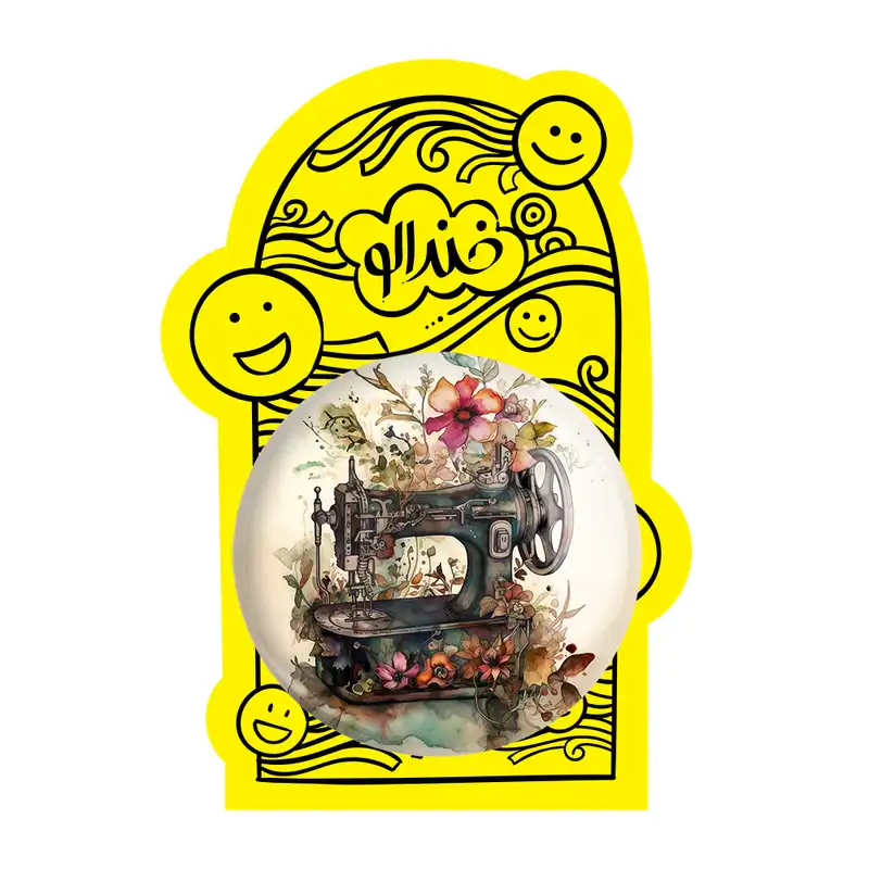 آینه جیبی خندالو طرح چرخ خیاطی مدل تاشو کد 28002