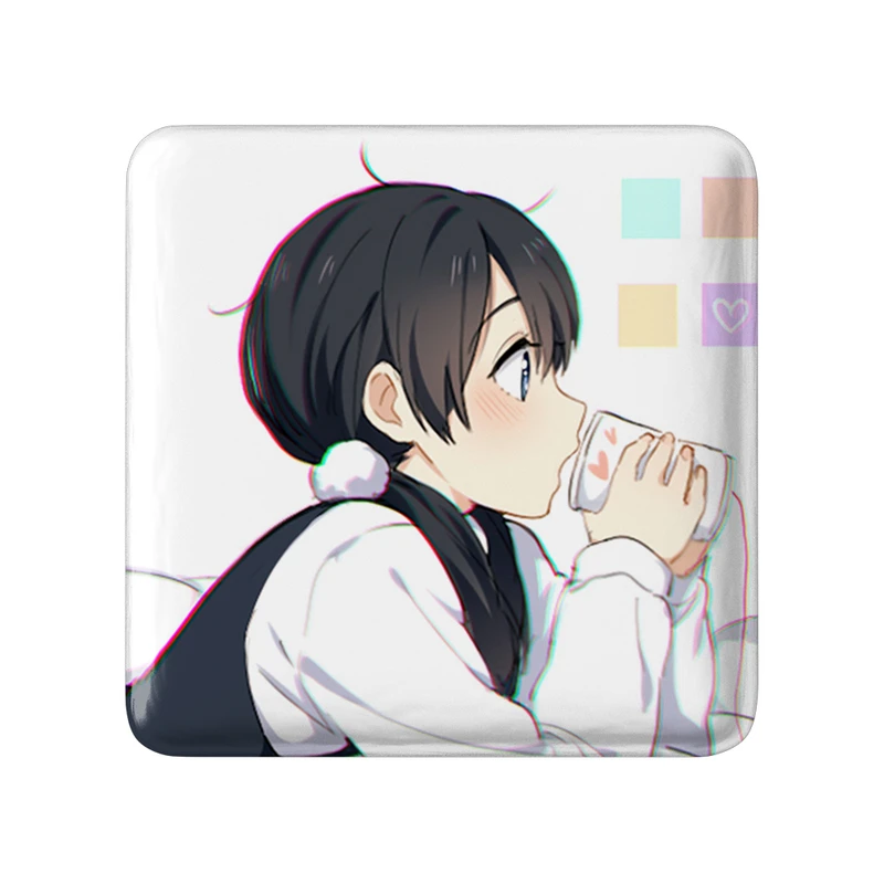 مگنت خندالو طرح تاماکو انیمه فروشگاه تاماکو Tamako Market  مدل مربعی کد 22509