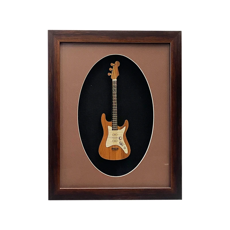 تابلو بکلیت طرح گیتار الکترونیک مدل GH-204-2025 فریم قهوه ای