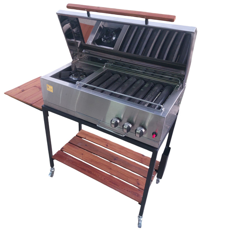باربیکیو اصلان مدل E80 استیل طرح پلوپزدار
