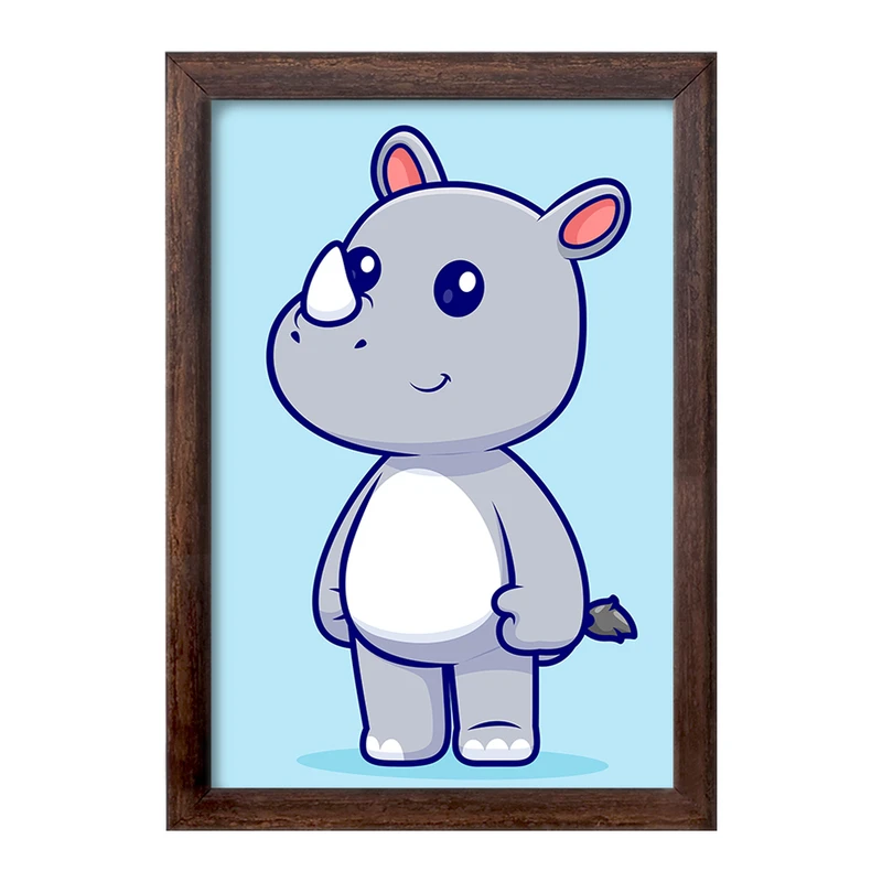 تابلو خندالو طرح حیوانات بامزه کرگدن کد 29705