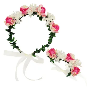 تاج مو دخترانه مدل شکوفه ریز به همراه دستبند