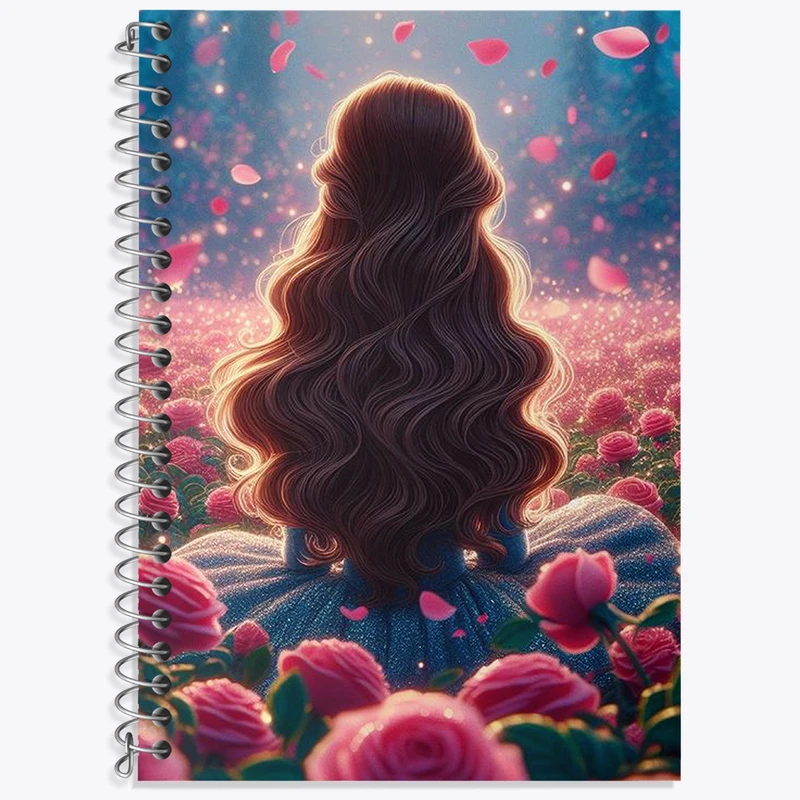 دفتر زبان 50 برگ خندالو مدل دو خط طرح دخترانه کد N2163