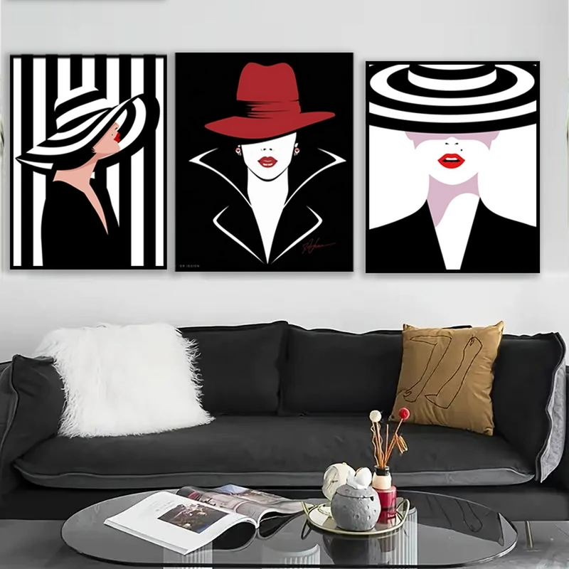 تابلو بکلیت طرح مدرن و مینیمال مدل B-MR-1050 مجموعه 3 عددی فریم مشکی