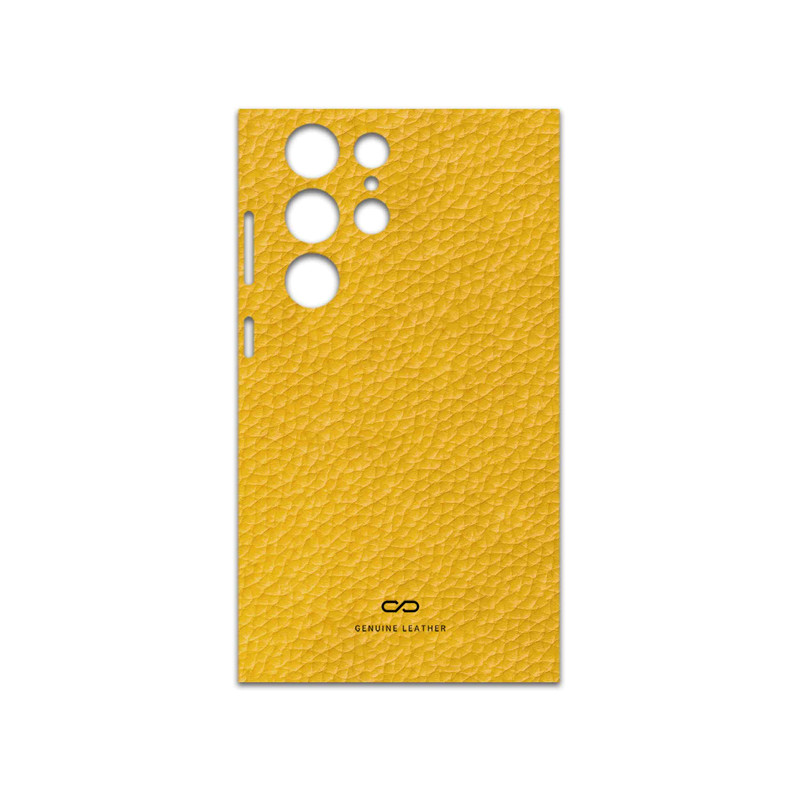 برچسب پوششی ماهوت مدل Mustard-Leather مناسب برای گوشی موبایل سامسونگ Galaxy S23 Ultra
