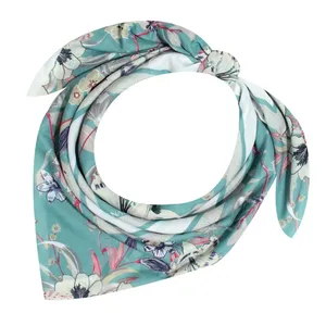 روسری زنانه مدل نخ پنبه طرح گل های پاییزی کد 9862-1
