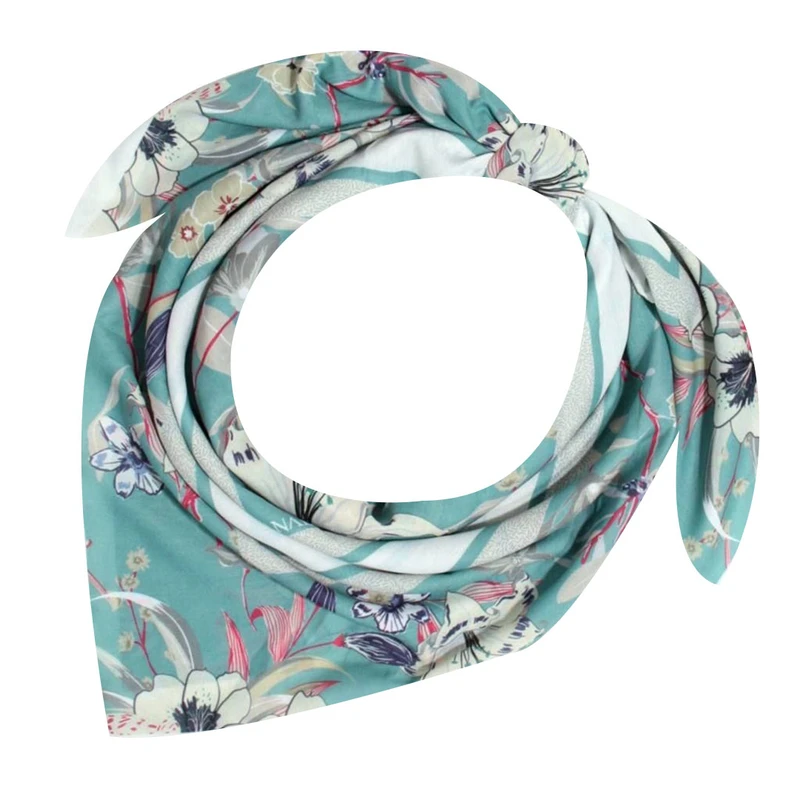 روسری زنانه مدل نخ پنبه طرح گل های پاییزی کد 9862-1