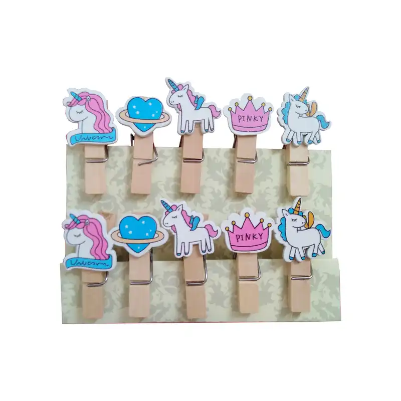 گیره عکس کلاووس مدل یونی کورن و قلب مجموعه 10 عددی