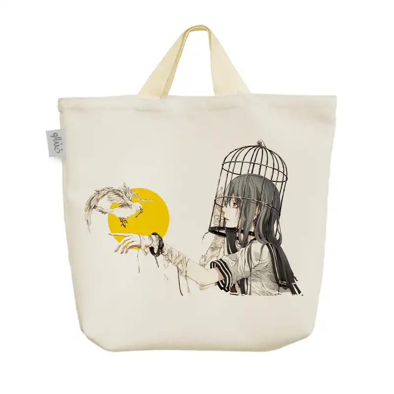 ساک خرید خندالو مدل دختر انیمه ای کد 1464