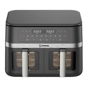 سرخ‌کن هواپز 11 لیتری تاپسون مدل AF-T1066، دو محفظه، 2000 وات، تنظیم جداگانه دما و زمان پخت هر محفظه، بیش از 7 برنامه پخت، سیستم قطع خودکار