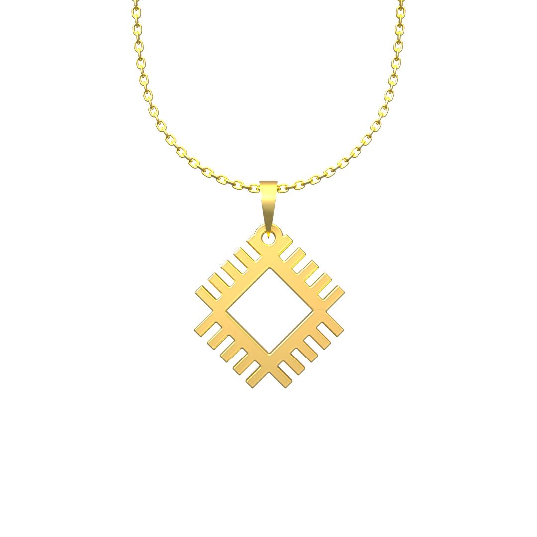 گردنبند طلا 18 عیار زنانه مدوپد مدل هندسی کد F3-1-1278 -  - 5