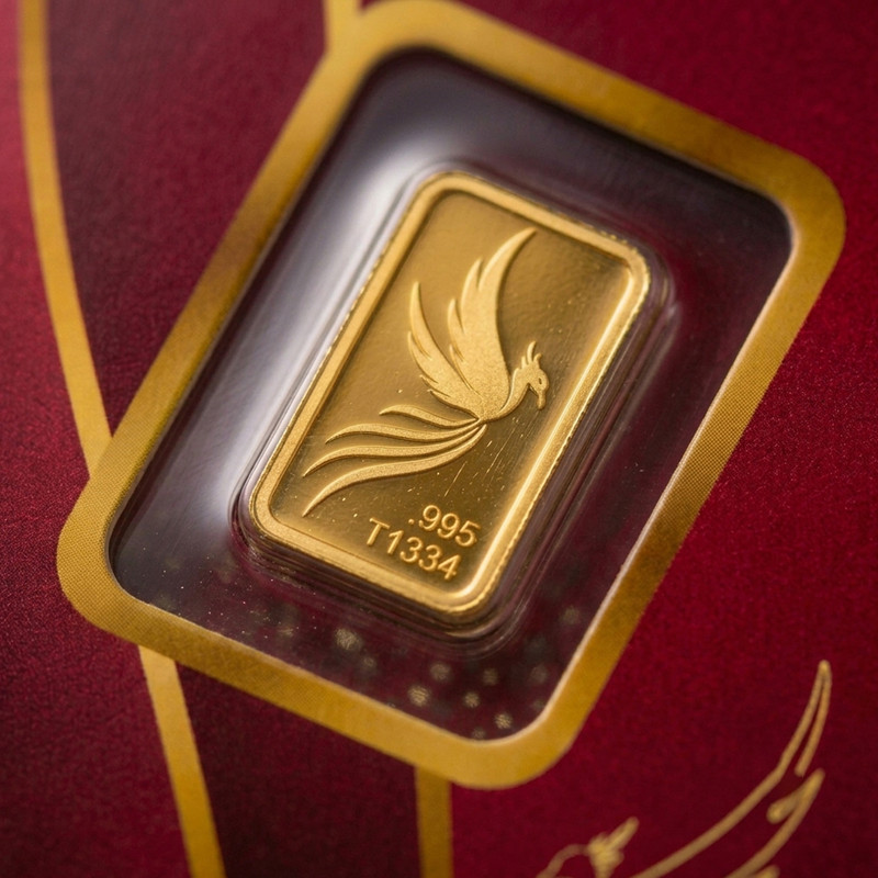 شمش طلا 995 عیار ققنوس مدل 50 - 3