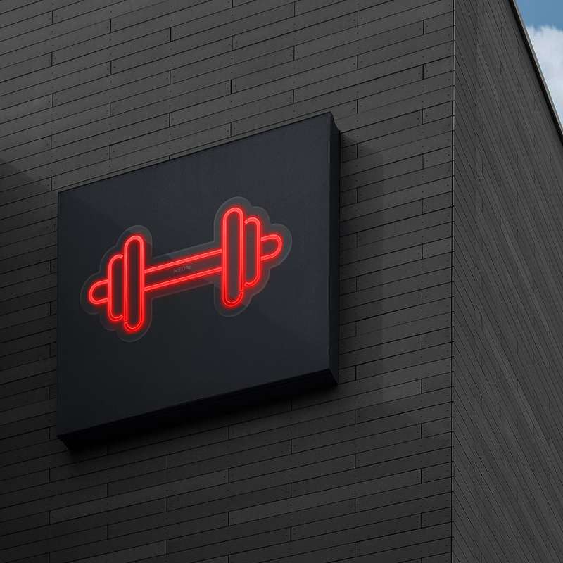 چراغ دیواری نئون دیزاین طرح Dumbbell_RD