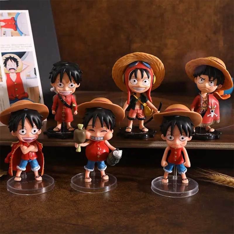 فیگور مدل انیمه وان پیس مانکی لوفی طرح Luffy Ace بسته 6 عددی