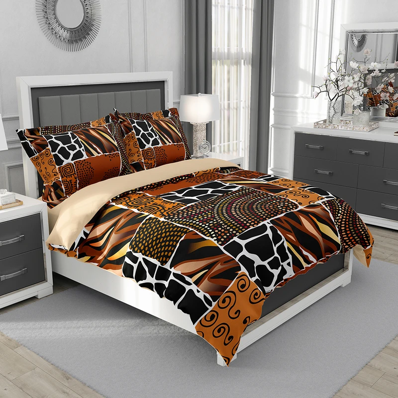 سرویس روتختی نوپه هوم مدل کلاژ پلنگی T6123 تک نفره 5 تکه