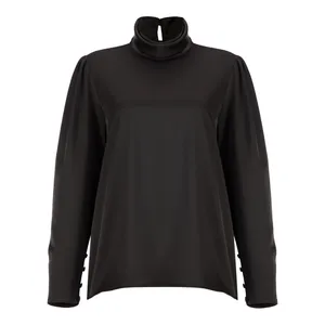 بلوز آستین بلند زنانه سرژه مدل یقه شل 204536 رنگ مشکی