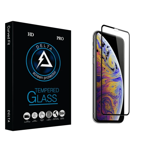 محافظ صفحه نمایش شیشه ای دلتا مدل HD مناسب برای گوشی موبایل اپل iPhone Xs max