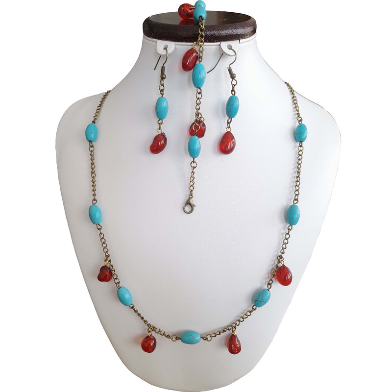 نیم ست زنانه مدل فیروزه ای یلدا