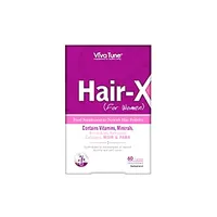 مکمل غذایی تغذیه فولیکول مو ویوا تون مدل Hair-X حاوی ویتامین&zwnj;ها، مواد معدنی، آمینو اسید، کلاژن هیدرولیز شده، MSM و PABA بسته 60 عددی
