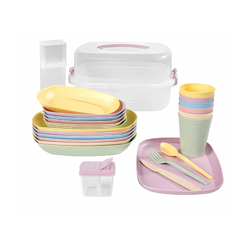 سبد پیک نیک 42 پارچه لیمون مدل مسافرتی کد 243827