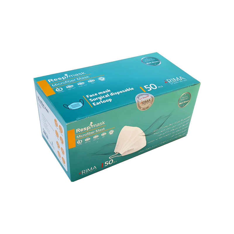 ماسک تنفسی ریما مدل سه لایه کد 3Ply-White بسته 50 عددی