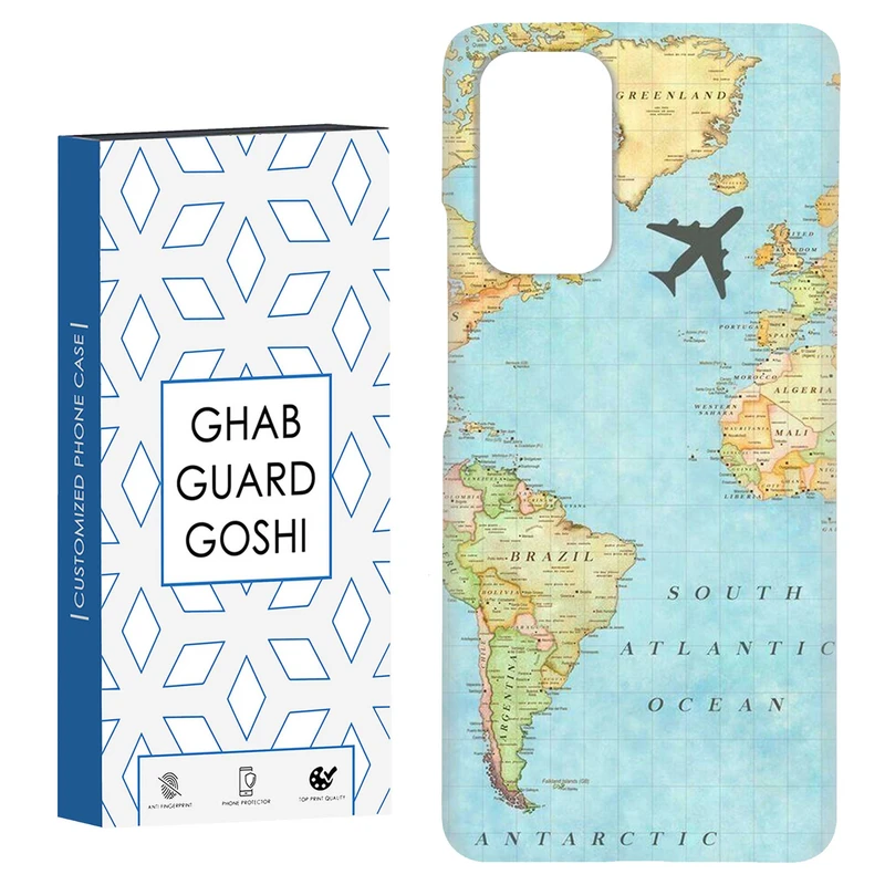 کاور قاب گارد گوشی طرح نقشه جهان کد Dimo-057 مناسب برای گوشی موبایل شیائومی Redmi Note 9 4G / Redmi 9T