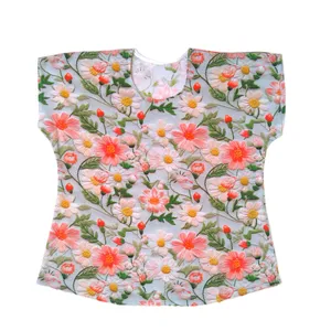 بلوز آستین کوتاه یقه گرد زنانه مدل نخی 102