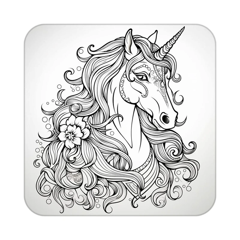 زیر لیوانی کاکتی طرح اسب تک شاخ و یونیکورن مدل mp29431