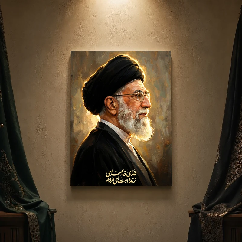 تابلو شاسی مدل مذهبی طرح رهبر شهید امام خامنه‌ای کد 17M