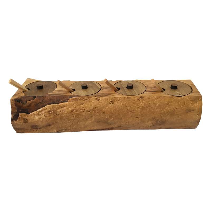 جا ادویه ای 4 پارچه آرونی طرح روستیک مدل MIKA جا ادویه ای 4 پارچه آرونی طرح روستیک مدل MIKA