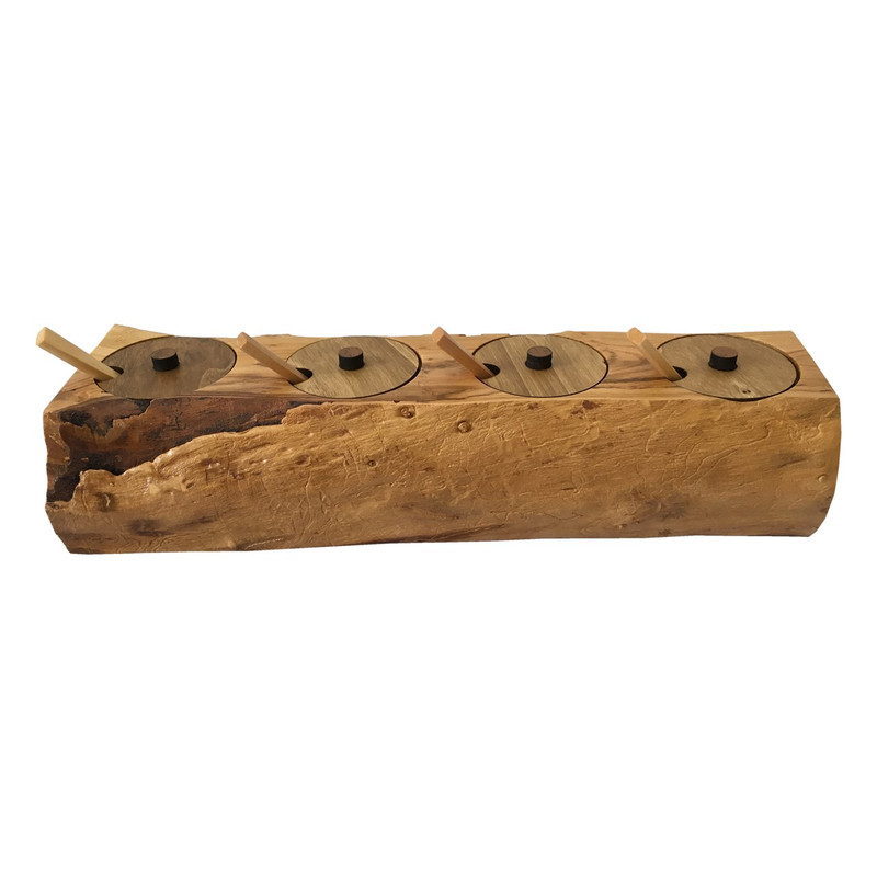 جا ادویه ای 4 پارچه آرونی طرح روستیک مدل MIKA جا ادویه ای 4 پارچه آرونی طرح روستیک مدل MIKA