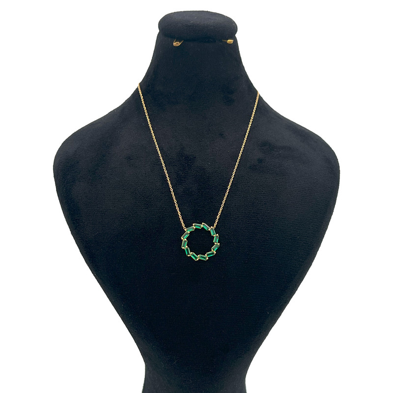 گردنبند طلا 18 عیار زنانه با طرح حلقهای (فلامینگو) گالری صادقی مدل 1070