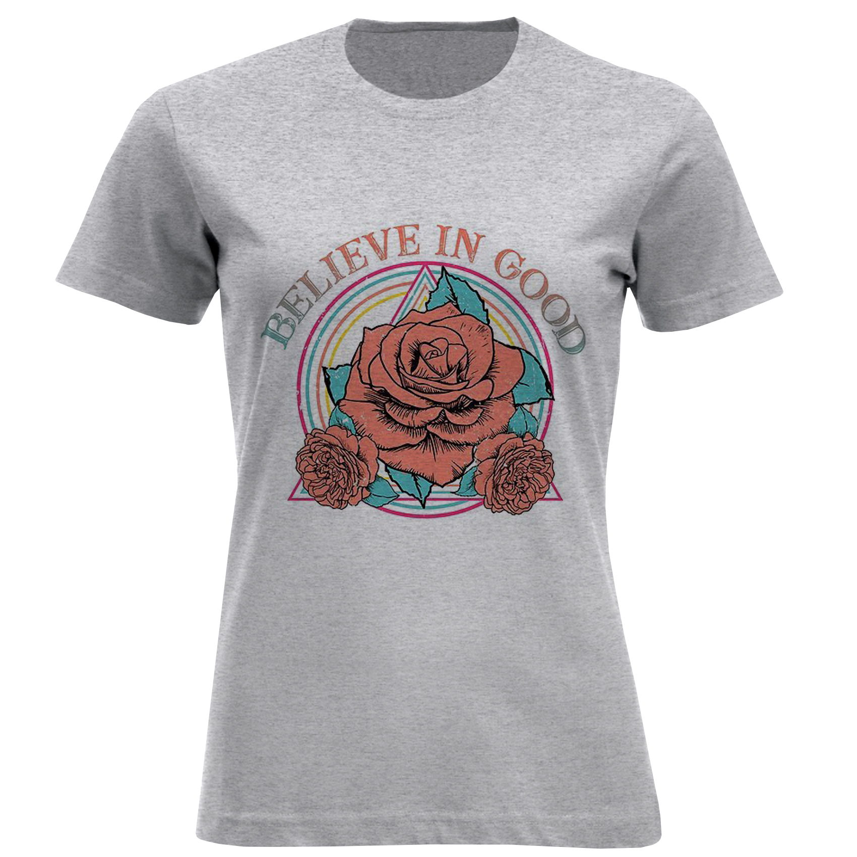 تی شرت آستین کوتاه زنانه مدل گل F1474