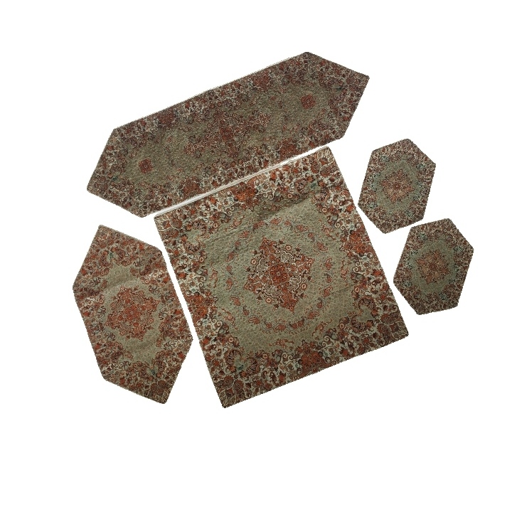 ست 5 تکه رومیزی ترمه مدل ترنج کد R73