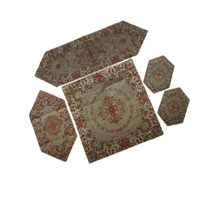 ست 5 تکه رومیزی ترمه مدل ترنج کد R73