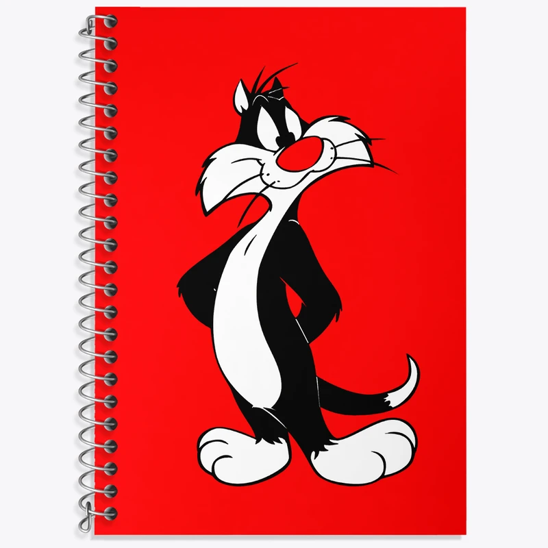 دفتر زبان 50 برگ خندالو مدل دو خط طرح سیلوستر (Sylvester) کد N5752