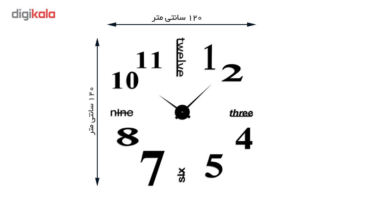 ساعت دیواری پدیده شاپ مدل Number main 1 7