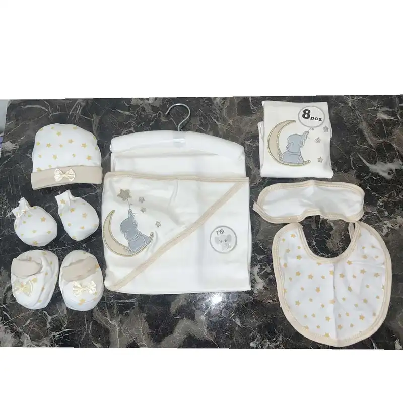 ست 8 تکه لباس نوزادی مادرکر مدل baby elephant and moon