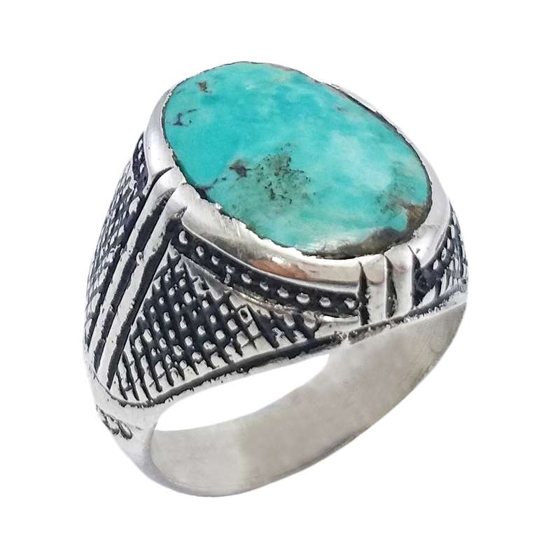 انگشتر نقره مردانه مدل فیروزه نیشابور کد 3816867