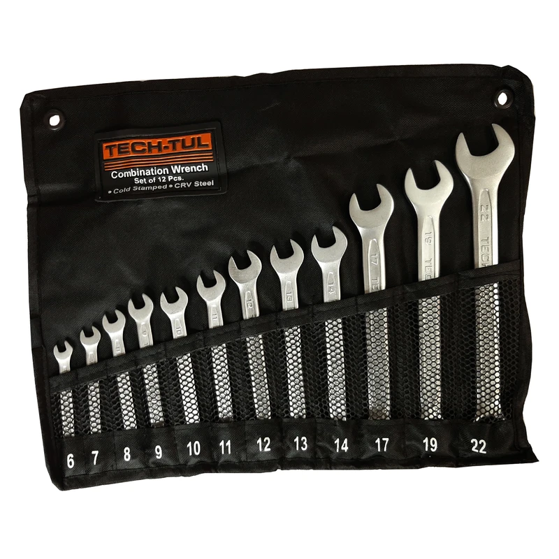 آچار یکسر تخت و یکسر رینگی تچ تول مدل TK-12 مجموعه 12 عددی