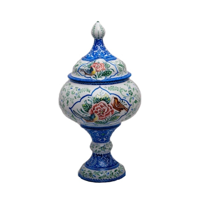 شکلات خوری میناکاری مدل گل و مرغ