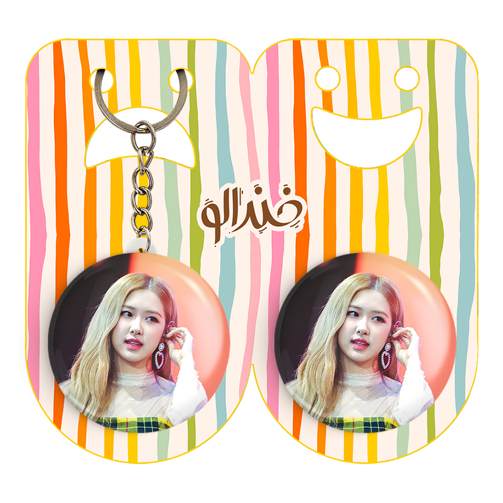 پیکسل خندالو مدل رزی بلک پینک کد 14436 به همراه جاکلیدی