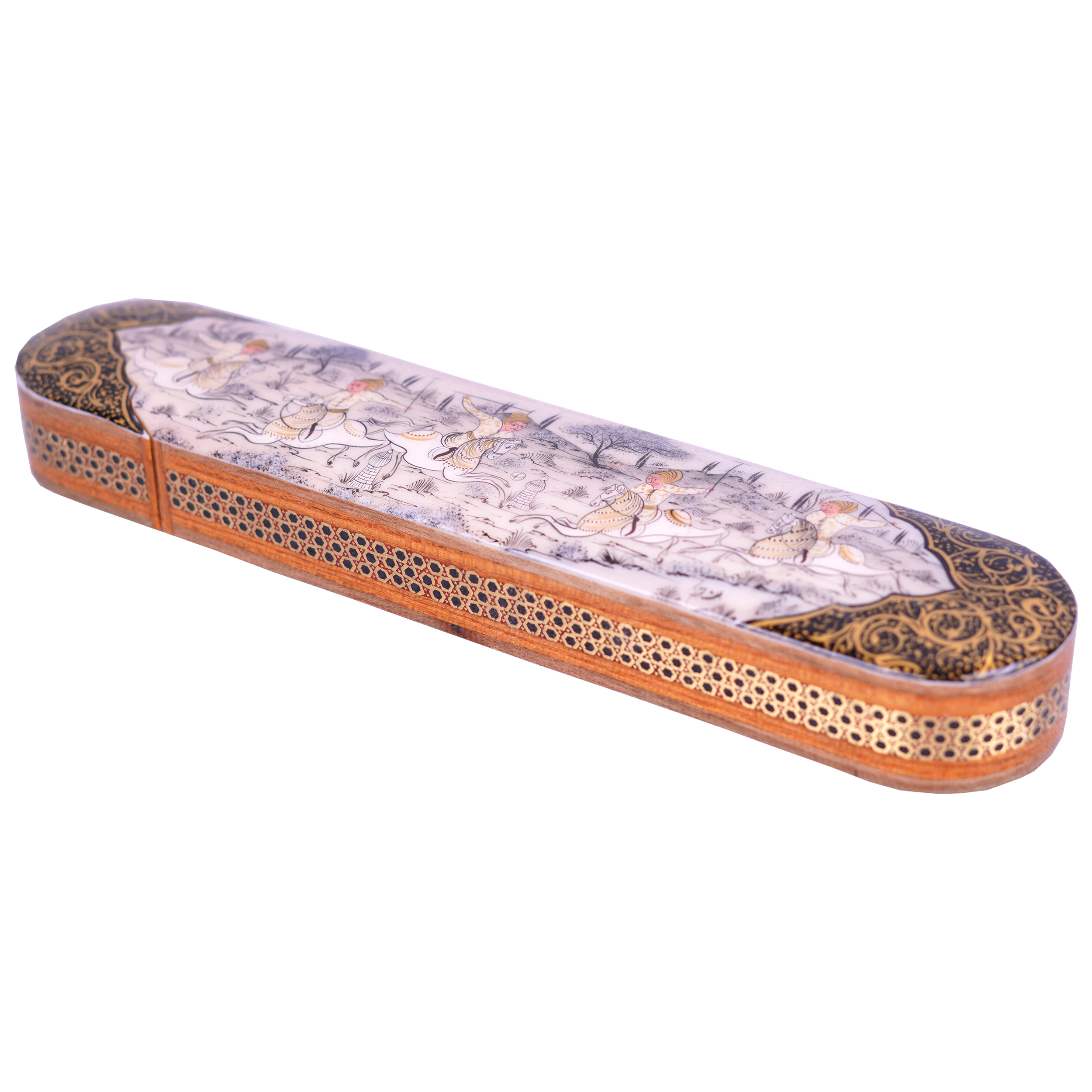 قلمدان خاتم کاری مدل چوگان کد 20