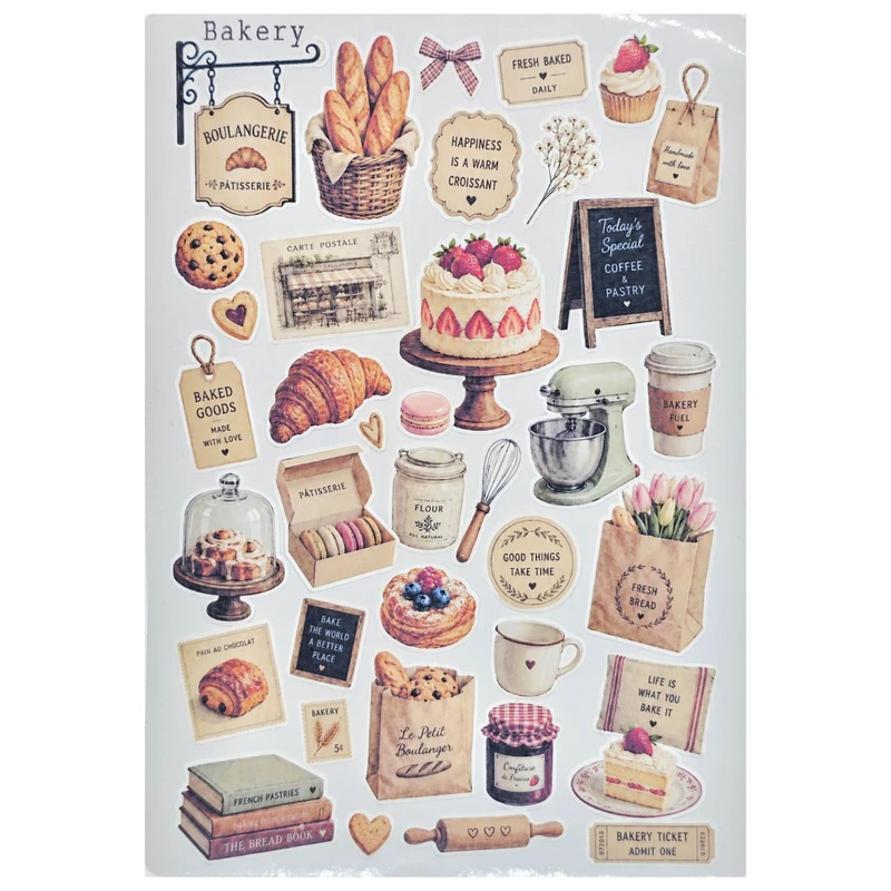 برچسب طرح برش خورده بولت ژورنال مدل Bakery A5