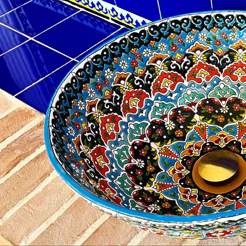 کاسه روشویی مدل سنتی میناکاری