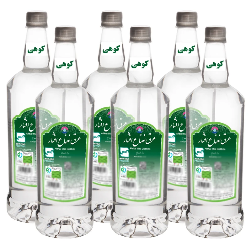 عرق نعناع کوهی افشار - 1 لیتر بسته 6 عددی